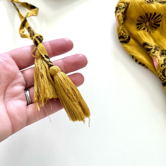 Free People Maribelle Gold Cut-Out Boho Wide Leg Halter Jumpsuit Size Medium - Picture 10 of 13